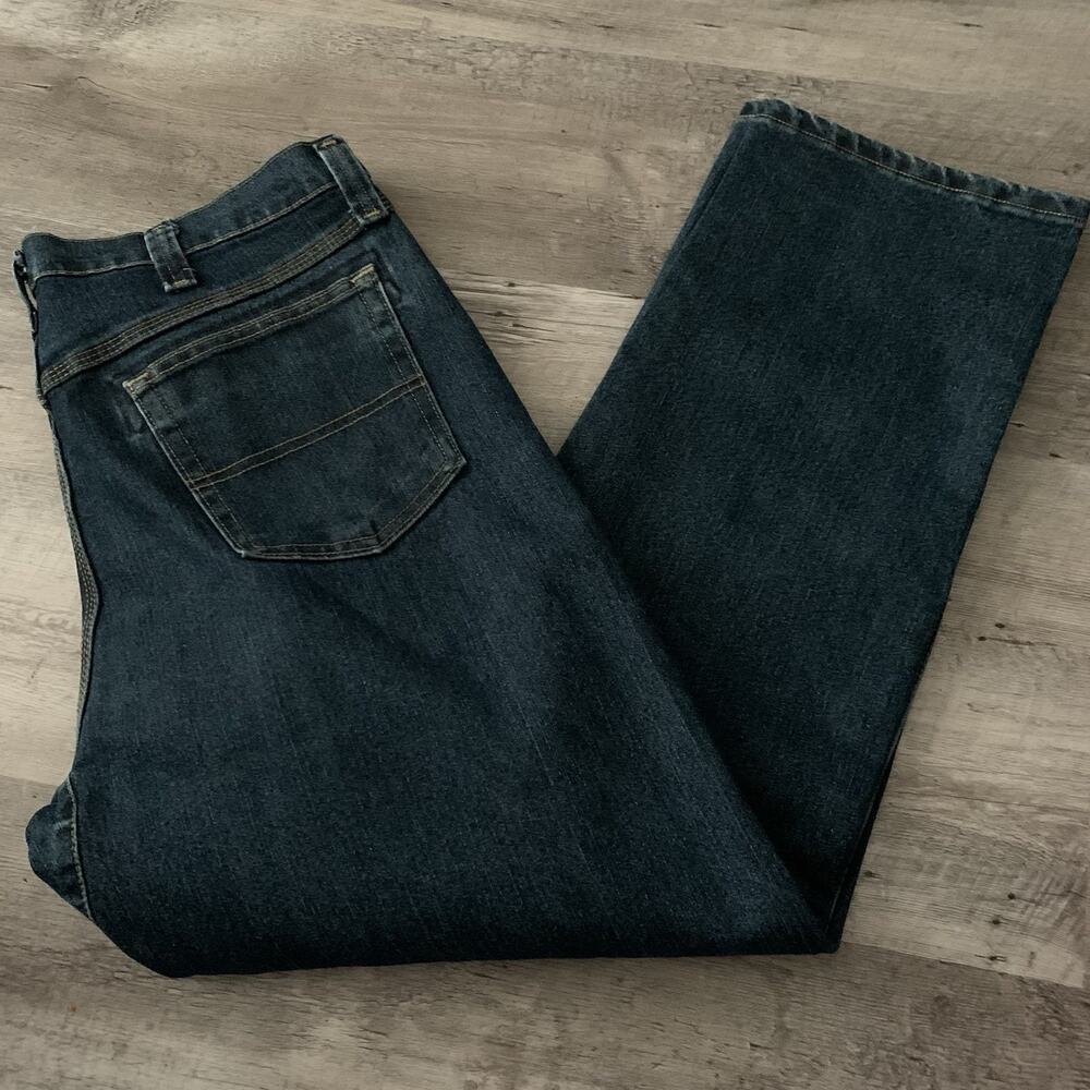Wrangler Riggs Workwear Jeans Mens 36x30 Dark Blue Denim 103WAC5DT